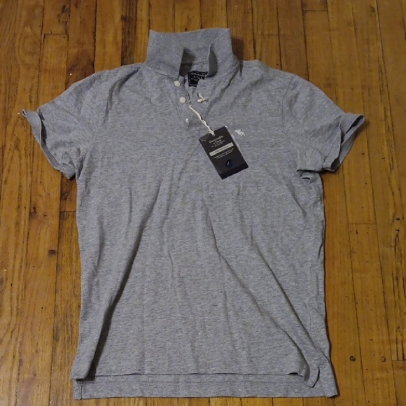 Abercrombie & Fitch Other - Abercrombie & Fitch Gray Polo Shirt Short Sleeves L NWT